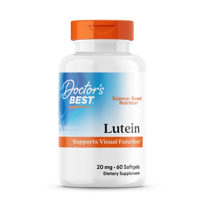 Натуральна добавка Doctor's Best Lutein 20 mg, 60 вегакапсул