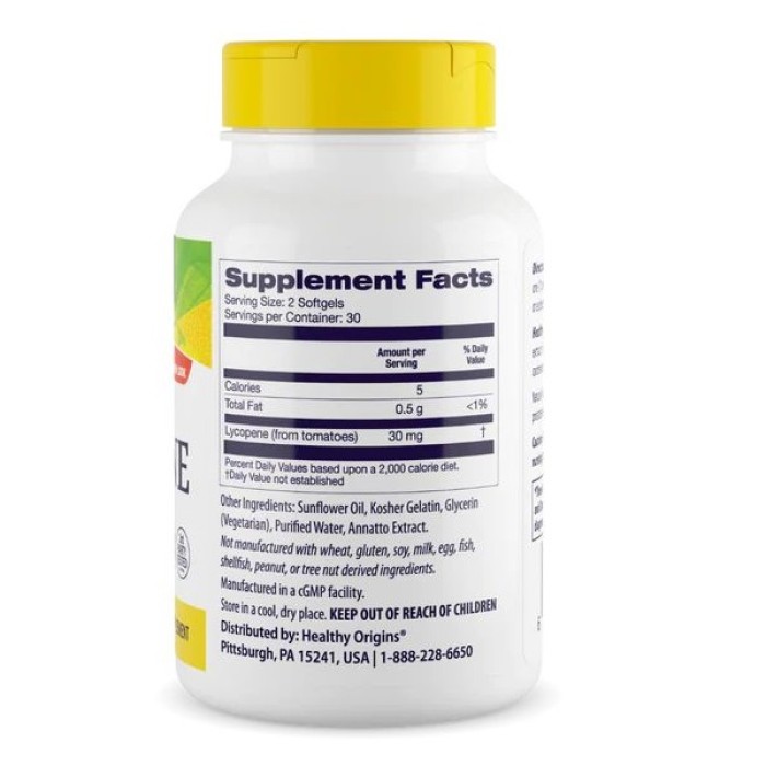 Натуральна добавка Healthy Origins Lycopene 15 mg, 60 капсул