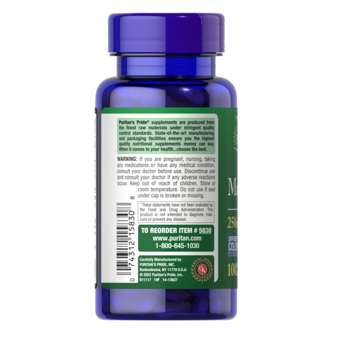 Вітаміни та мінерали Puritan's Pride Magnesium 250 mg, 100 каплет