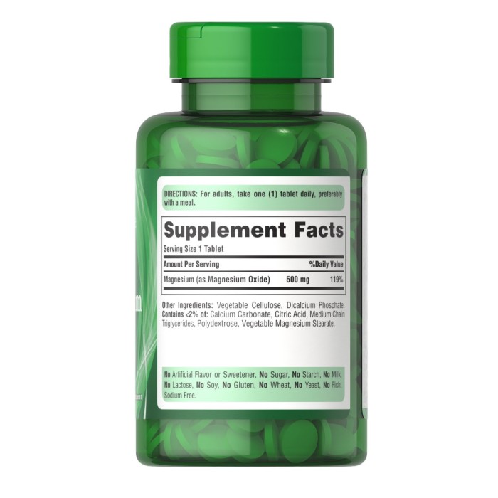 Вітаміни та мінерали Puritan's Pride High Potency Magnesium 500 mg, 100 таблеток