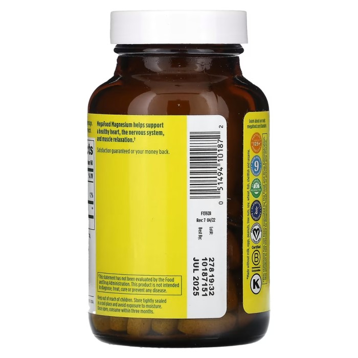 Вітаміни та мінерали MegaFood Magnesium, 60 таблеток