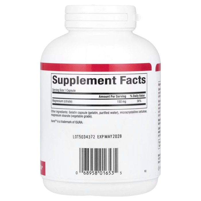 Вітаміни та мінерали Natural Factors Magnesium Citrate 150 mg, 180 капсул