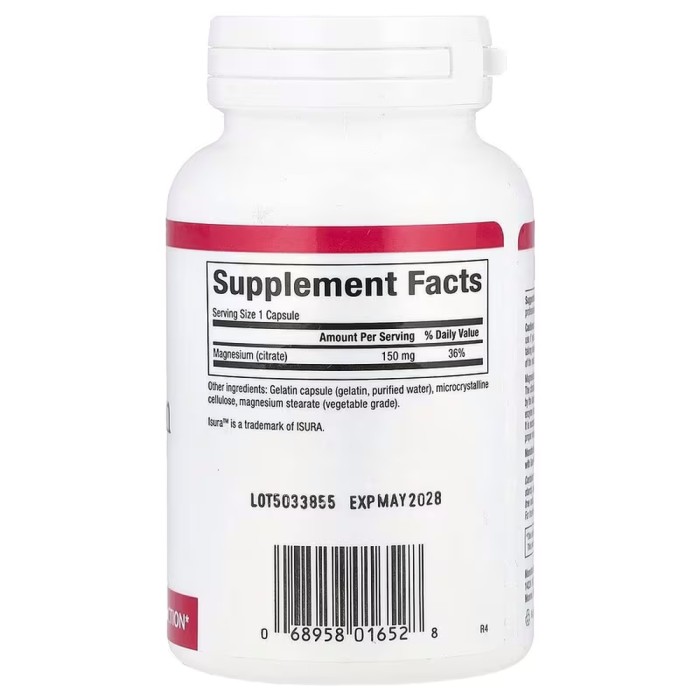 Витамины и минералы Natural Factors Magnesium Citrate 150 mg, 90 капсул