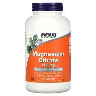 Вітаміни та мінерали NOW Magnesium Citrate 200 mg, 250 таблеток