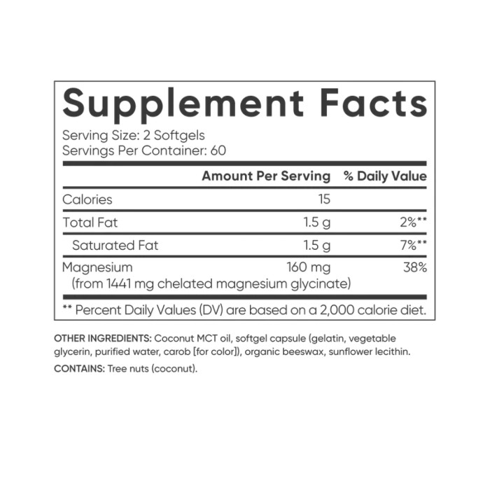 Гліцинат магнію 160 мг - 120 м'яких капсул