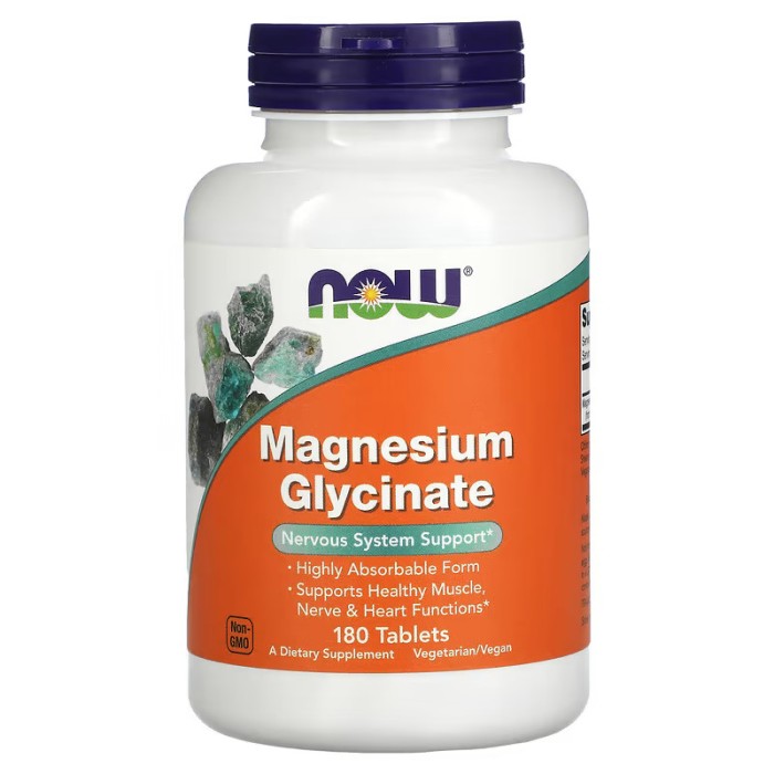 Вітаміни та мінерали NOW Magnesium Glycinate, 180 таблеток