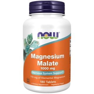 Витамины и минералы NOW Magnesium Malate 1000 mg, 180 таблеток