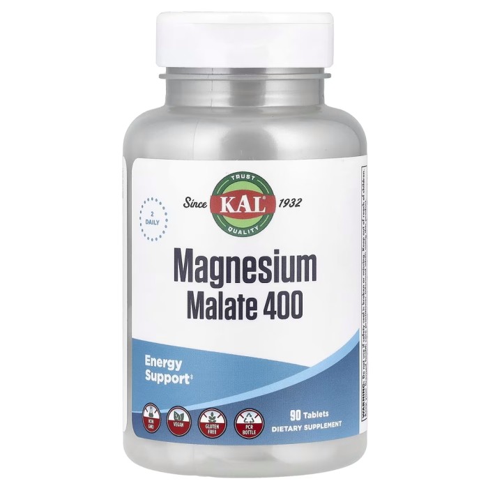 Вітаміни та мінерали KAL Magnesium Malate 400, 90 таблеток