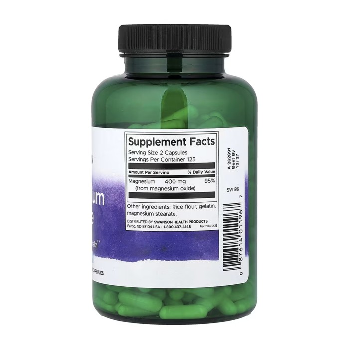 Magnesium Oxide 200 mg - 250 caps