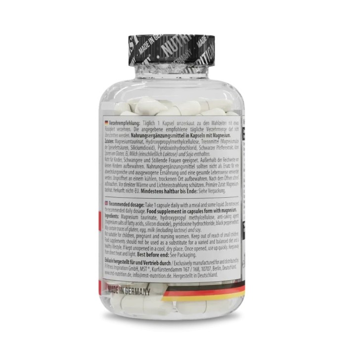 Вітаміни та мінерали MST Magnesium Taurate + Vitamin B6, 120 капсул