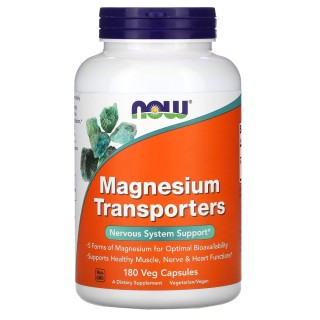 Вітаміни та мінерали NOW Magnesium Transporters, 180 капсул