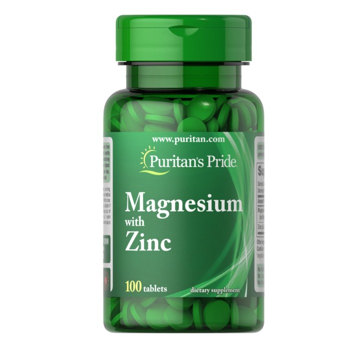 Витамины и минералы Puritan's Pride Magnesium with Zinc, 100 таблеток