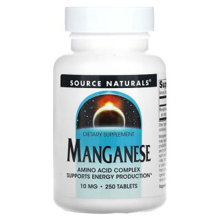 Вітаміни та мінерали Source Naturals Manganese 10 mg, 250 таблеток