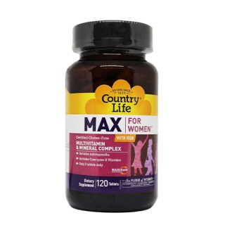 Вітаміни та мінерали Country Life Max for Women With Iron, 120 таблеток