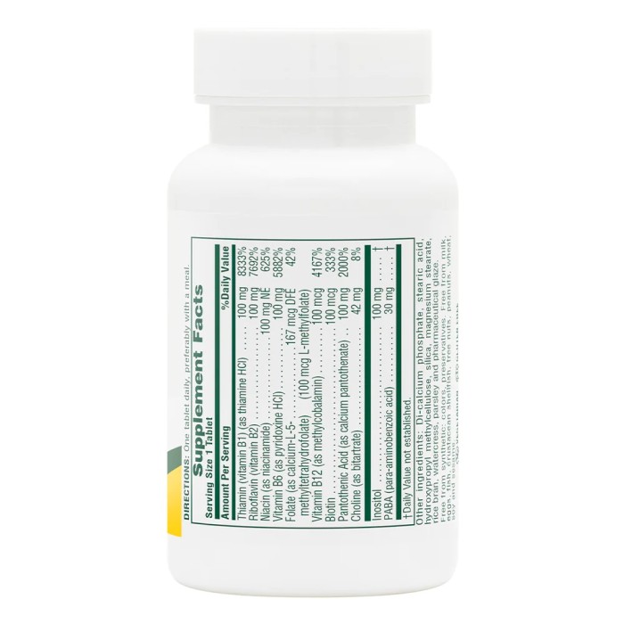 Вітаміни та мінерали Natures Plus Mega B-100, 60 таблеток
