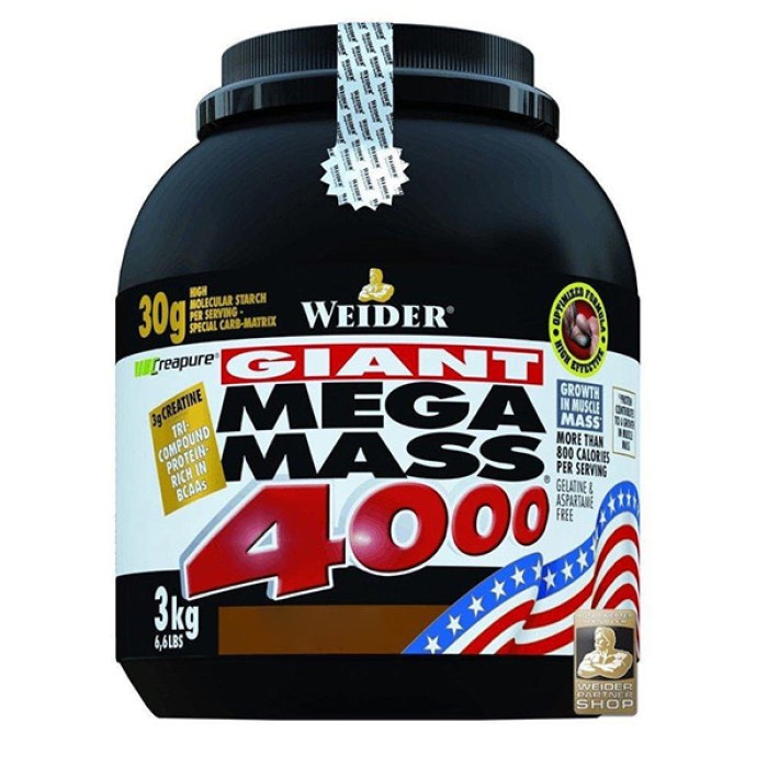 Гейнер Weider Mega Mass 4000, 3 кг Полуниця
