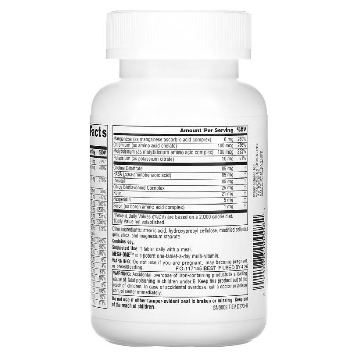 Вітаміни та мінерали Source Naturals Mega-One, 30 таблеток