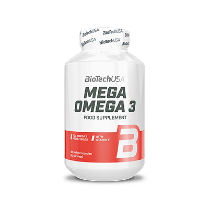 Жирні кислоти BioTech Mega Omega 3, 180 капсул