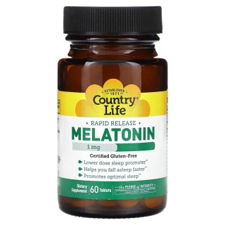 Натуральна добавка Country Life Melatonin 1 mg, 60 таблеток