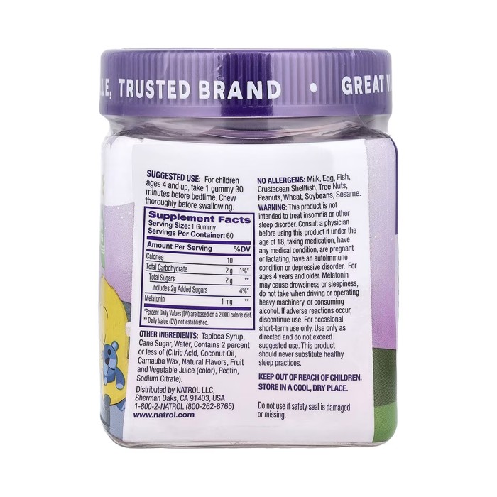 Детский мелатонин 1 мг - 60 жевательных конфет