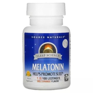 Натуральна добавка Source Naturals Melatonin 1mg Sleep Science, 100 льодяників Апельсин
