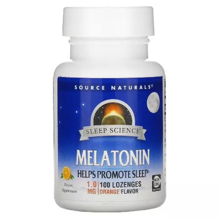 Натуральна добавка Source Naturals Melatonin 1mg Sleep Science, 100 льодяників Апельсин