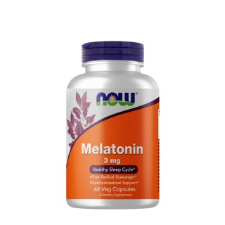 Естественная добавка NOW Melatonin 3 мг, 60 вегакапсул.