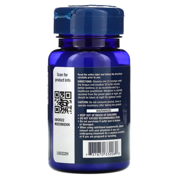 Натуральная добавка Life Extension Melatonin 3 mg, 60 леденцов