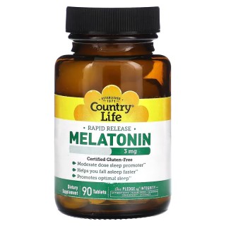 Натуральная добавка Country Life Melatonin 3 mg, 90 таблеток
