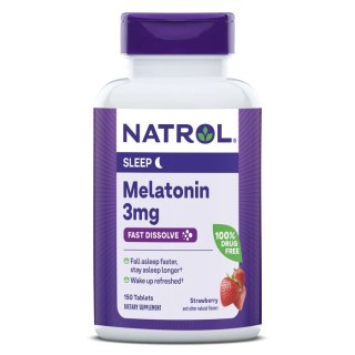 Натуральна добавка Natrol Melatonin 3mg Fast Dissolve, 150 таблеток Полуниця