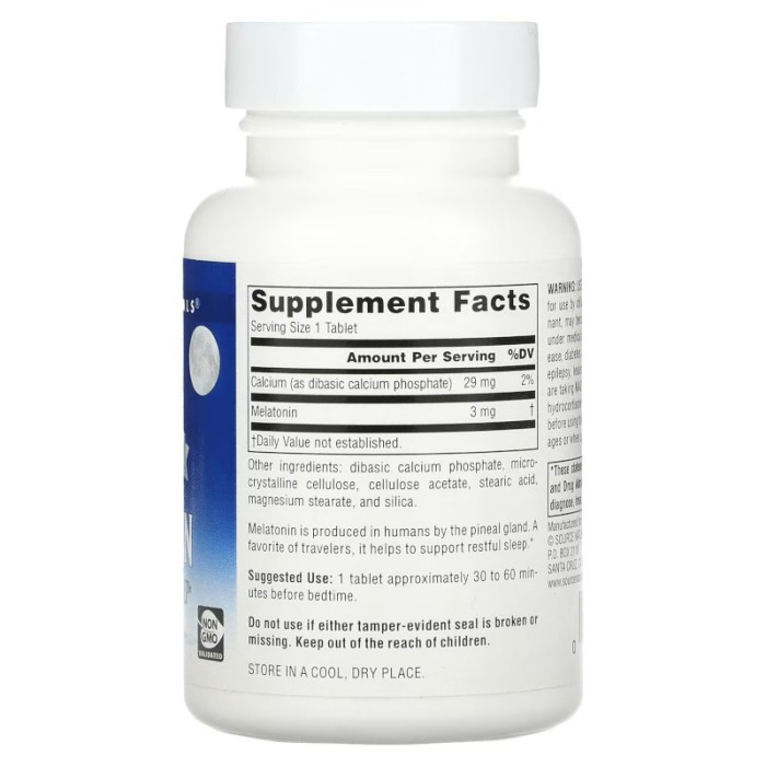 Натуральна добавка Source Naturals Melatonin 3mg Sleep Science Timed Release, 120 таблеток