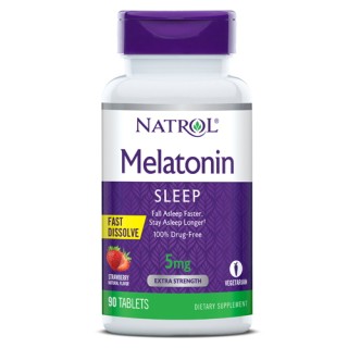 Натуральна добавка Natrol Melatonin 5mg Fast Dissolve, 90 таблеток - полуниця