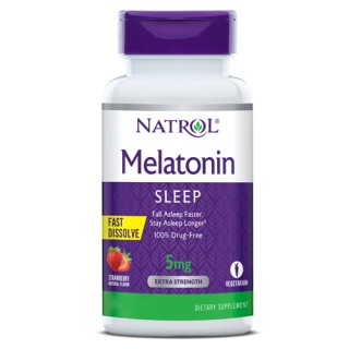 Натуральна добавка Natrol Melatonin 5mg Fast Dissolve, 30 таблеток - полуниця