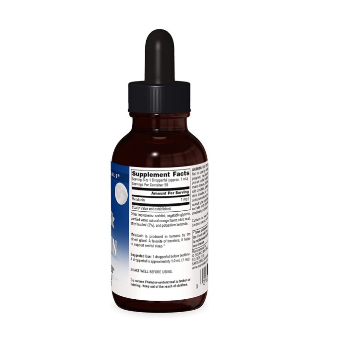 Натуральна добавка Source Naturals Melatonin Sleep Science, 59 мл лимон