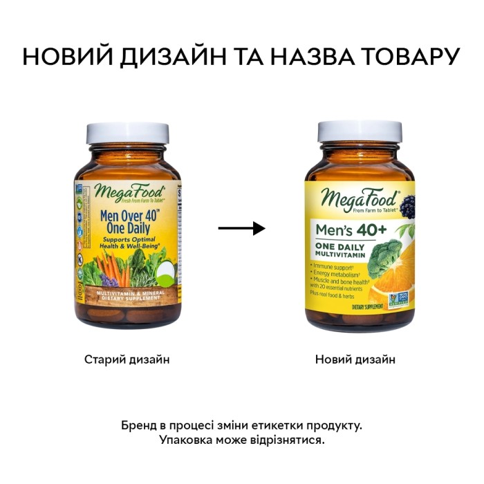 Вітаміни та мінерали MegaFood Men's 40+ One Daily, 60 таблеток