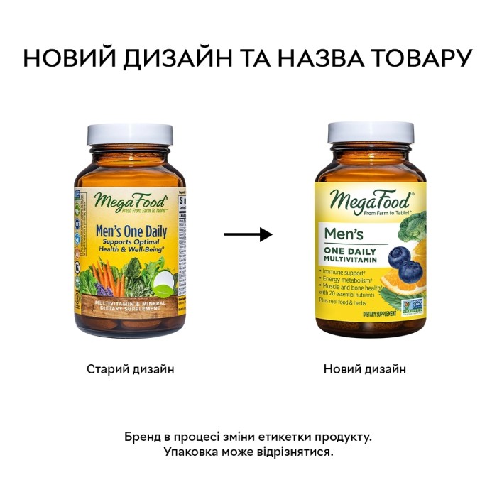 Вітаміни та мінерали MegaFood Men's One Daily, 60 таблеток