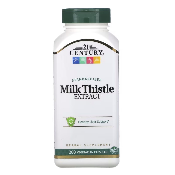 Натуральна добавка 21st Century Milk Thistle Extract, 200 вегакапсул