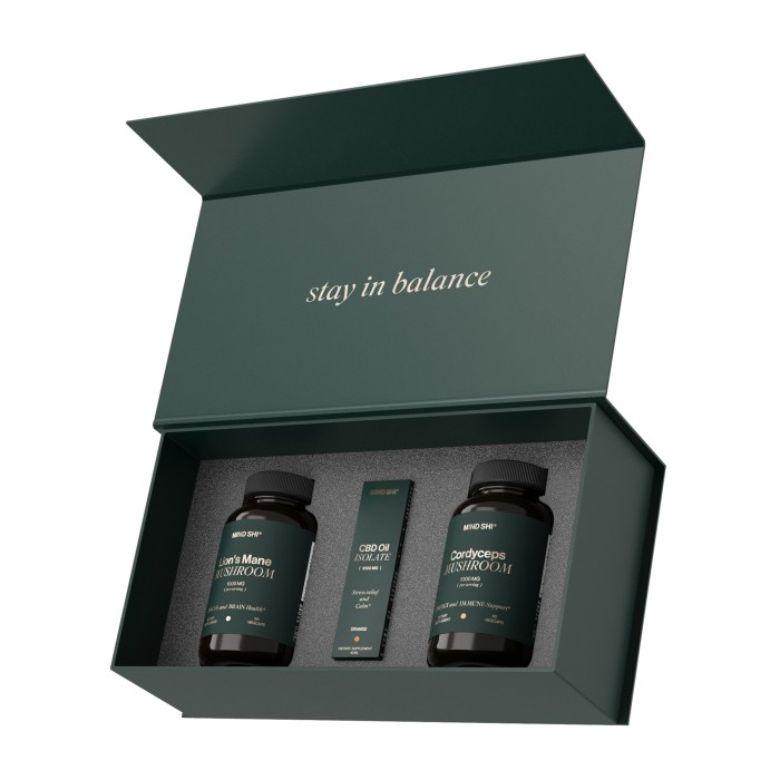 Премиум-комплект с грибами MIND SHI и маслом CBD