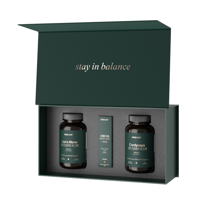 Премиум-комплект с грибами MIND SHI и маслом CBD