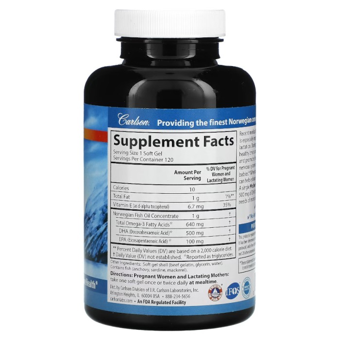 Жирные кислоты Carlson Labs Mother's DHA, 120 капсул