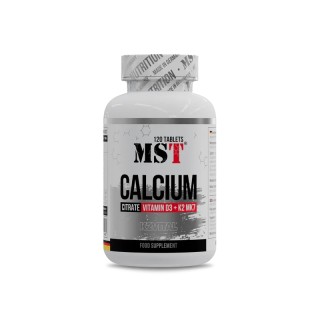 Витамины и минералы MST Calcium Citrate + Vitamin D3 + K2 MK7, 120 таблеток