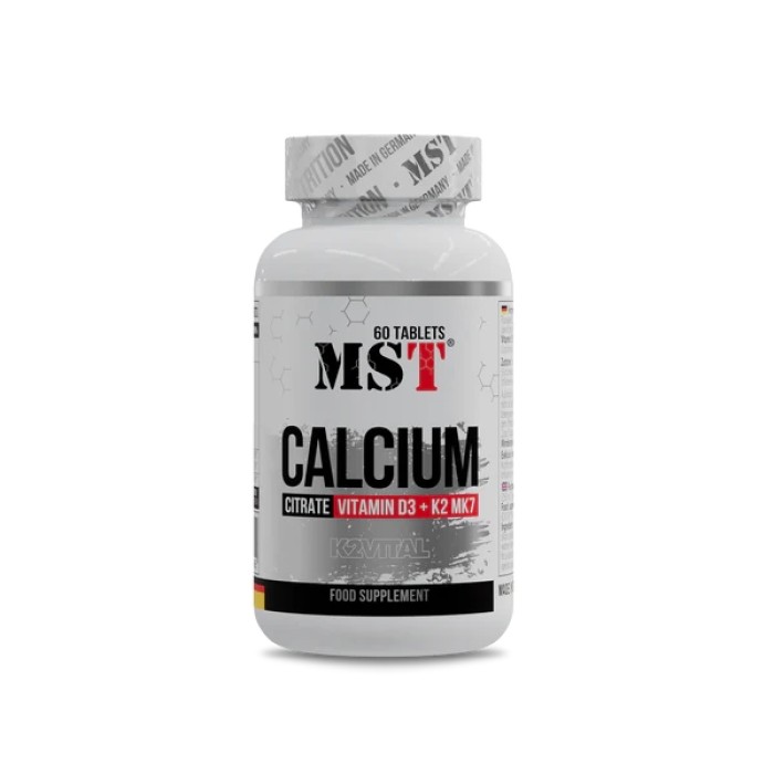 Вітаміни та мінерали MST Calcium Citrate + Vitamin D3 + K2 MK7,  60 таблеток