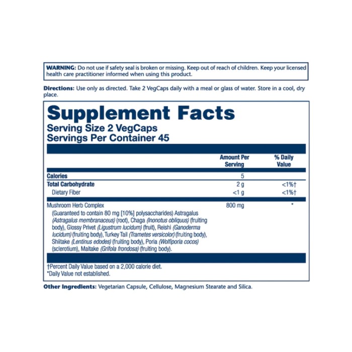 Грибной травяной комплекс - 90 растительных капсул