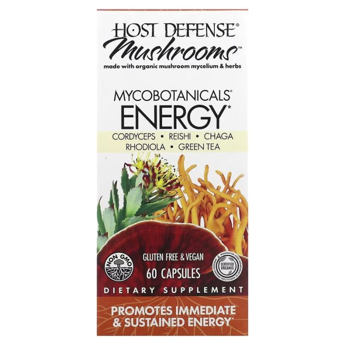 Натуральная добавка Host Defense MycoBotanicals Energy, 60 капсул