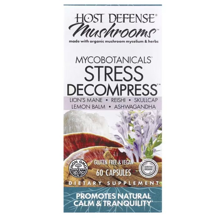 Натуральна добавка Host Defense MycoBotanicals Stress Decompress, 60 капсул