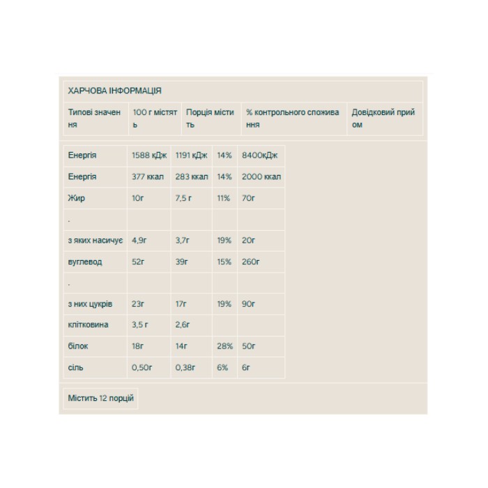 Печенье - 12 x 75 г с шоколадной крошкой