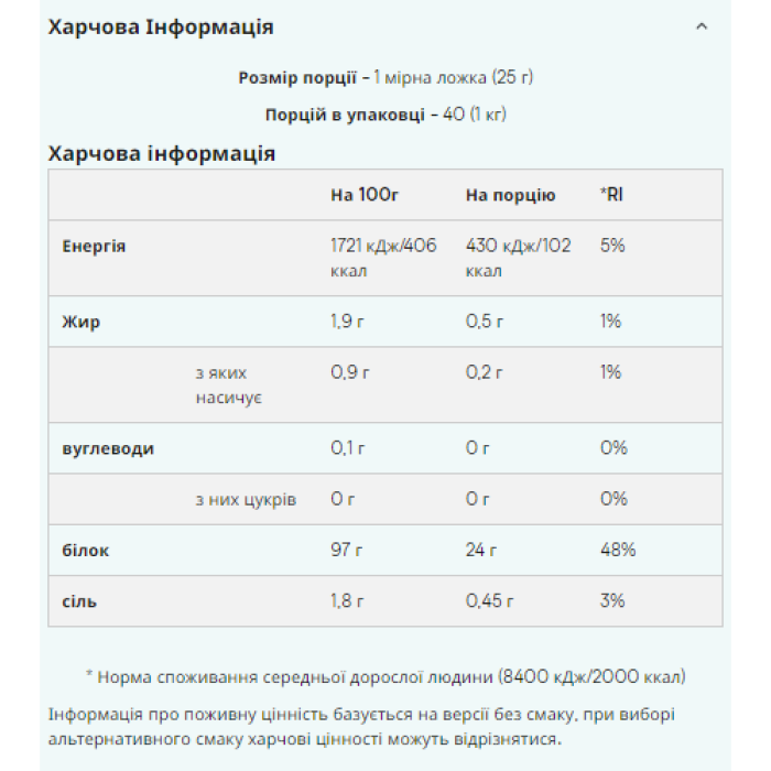 Гідролізований яловичий протеїн - 2500 г шоколаду