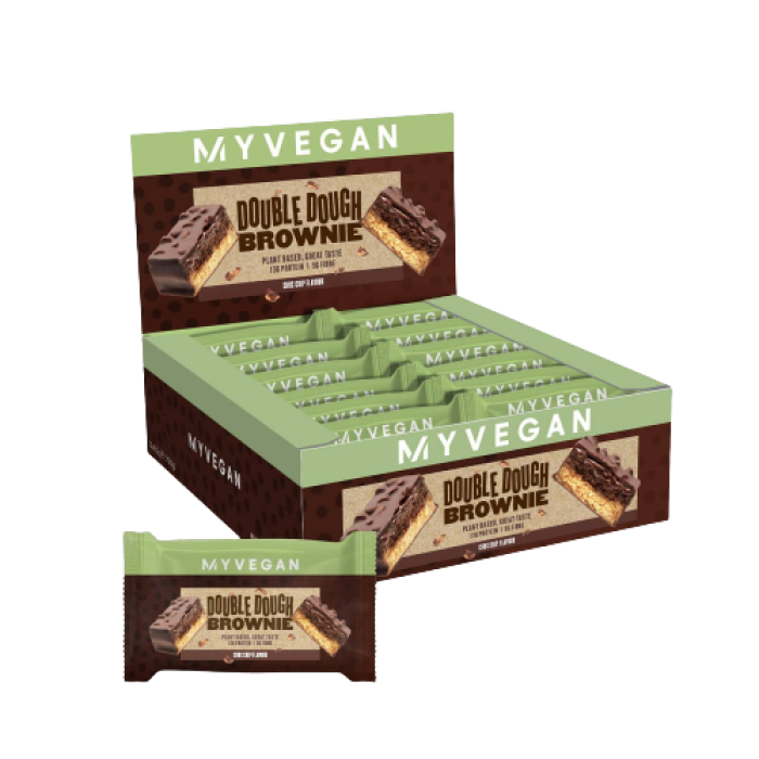 Веганський брауні з подвійним тістом - 12x60 г з шоколадною крихтою