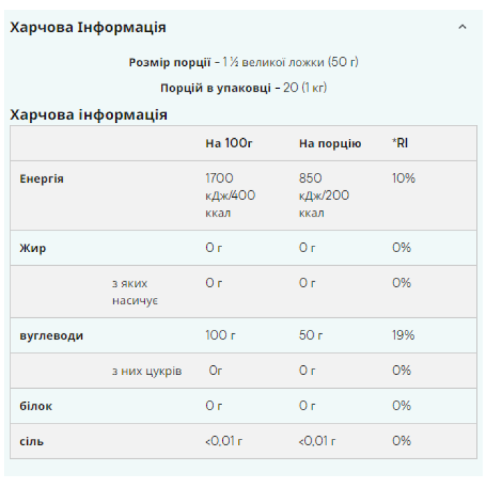 Мальтодекстрин - 1000 г без смаку