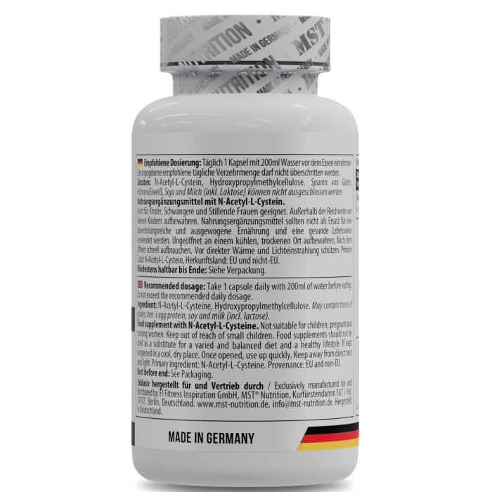 Амінокислота MST NAC, 60 капсул